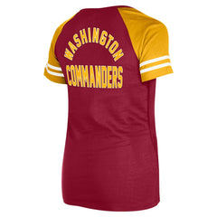 Washington Commanders New Era Women's Lace-Up Raglan T-Shirt Burgundy - NFL