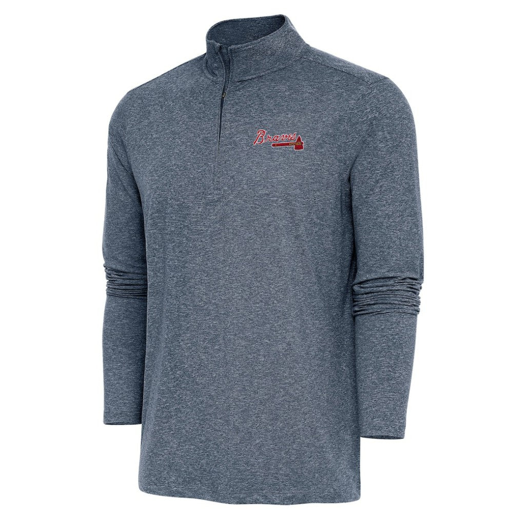 Atlanta Braves Antigua Hunk Quarter-Zip Pullover Top for sale
