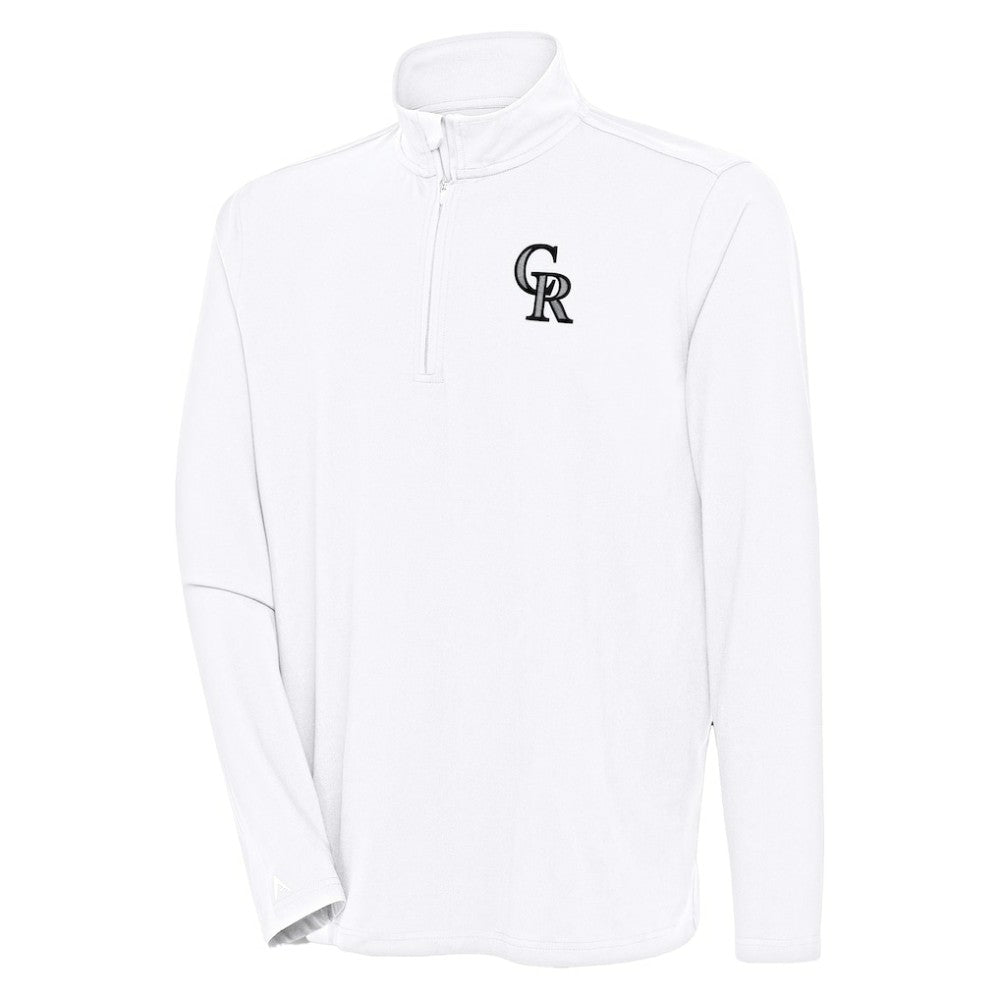 Colorado Rockies Antigua Hunk Quarter-Zip Pullover Top for sale
