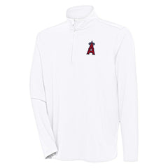 Los Angeles Angels Antigua Hunk Quarter-Zip Pullover Top On Sale