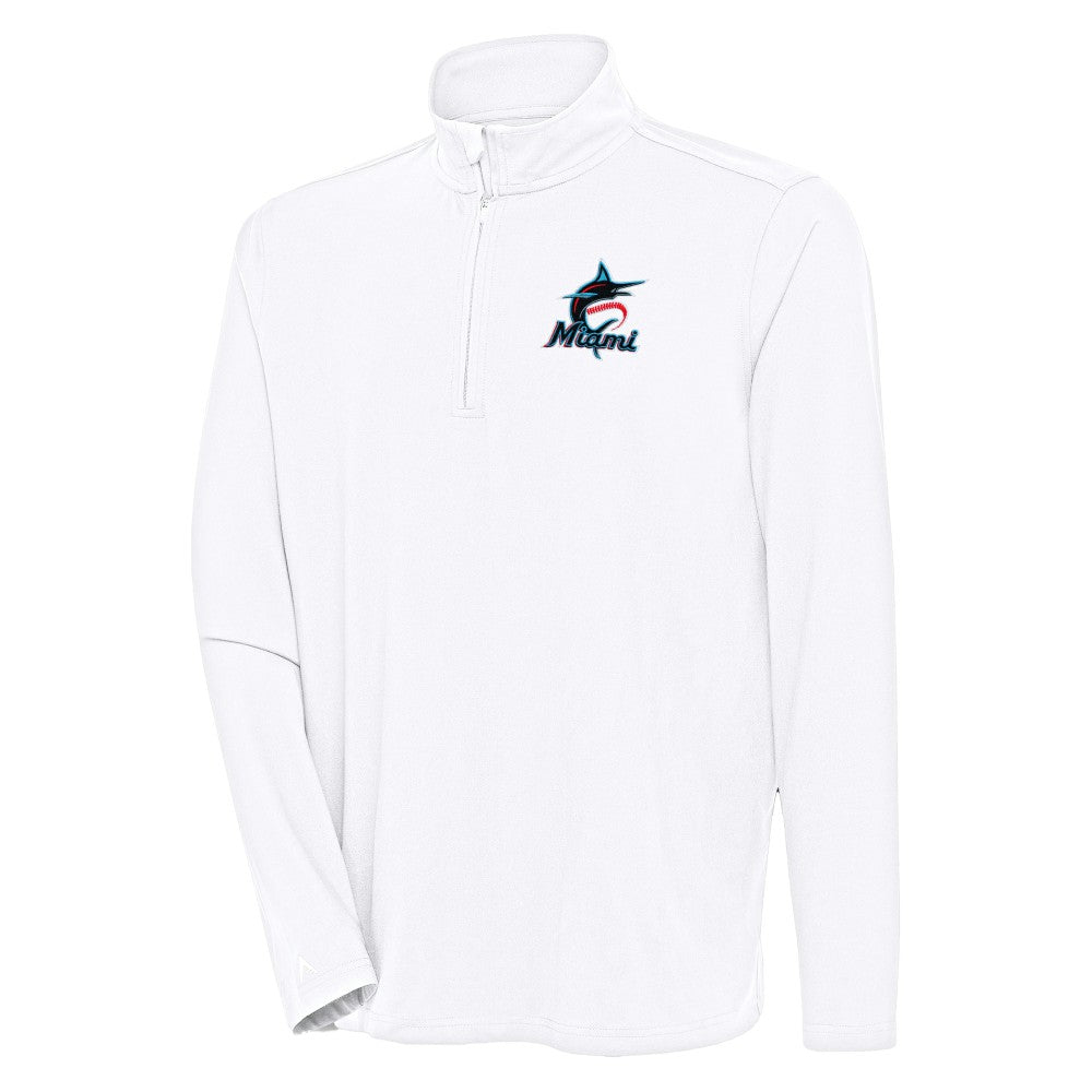 Miami Marlins Antigua Hunk Quarter-Zip Pullover Top Near Me