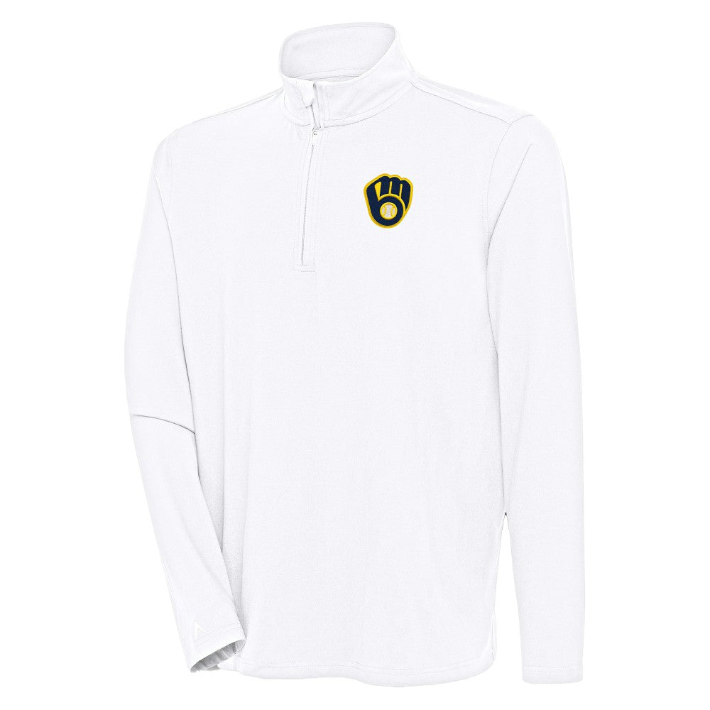Milwaukee Brewers Antigua Hunk Quarter-Zip Pullover Top Sale