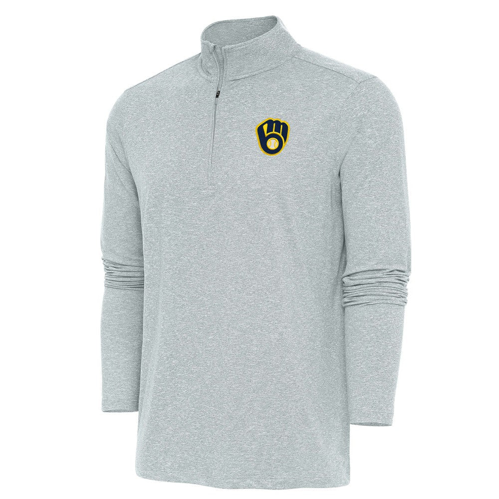 Milwaukee Brewers Antigua Hunk Quarter-Zip Pullover Top for sale