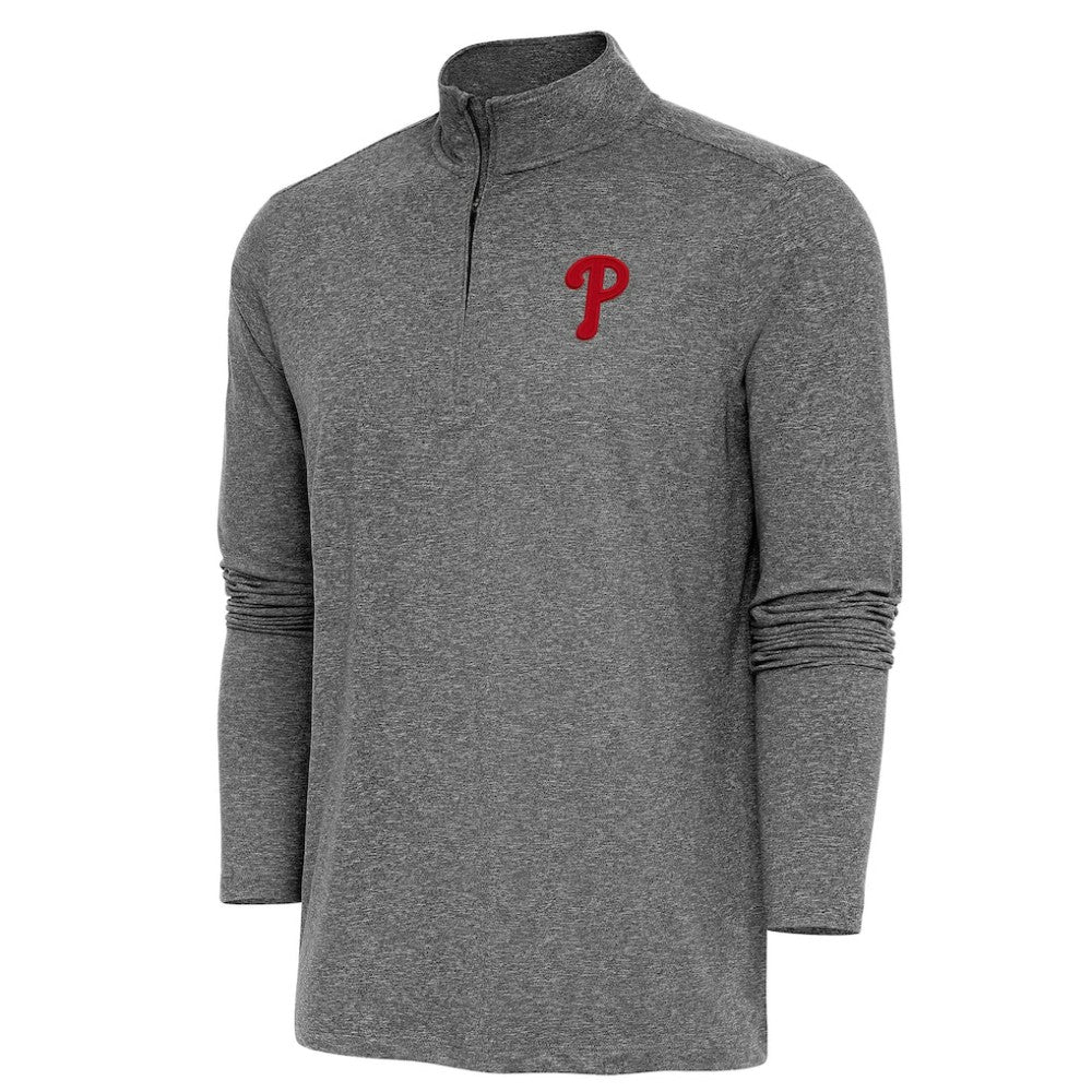 Philadelphia Phillies Antigua Hunk Quarter-Zip Pullover Top Clearance
