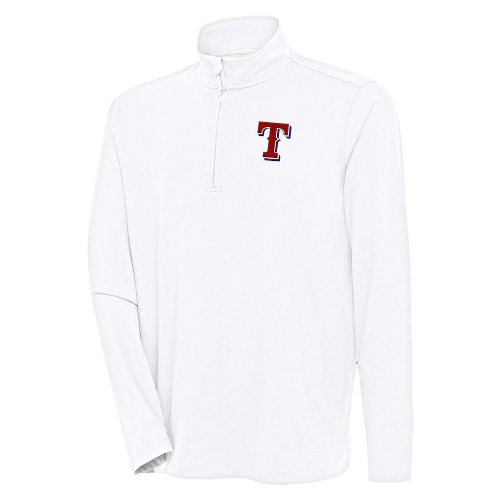 Texas Rangers Antigua Hunk Quarter-Zip Pullover Top On Sale