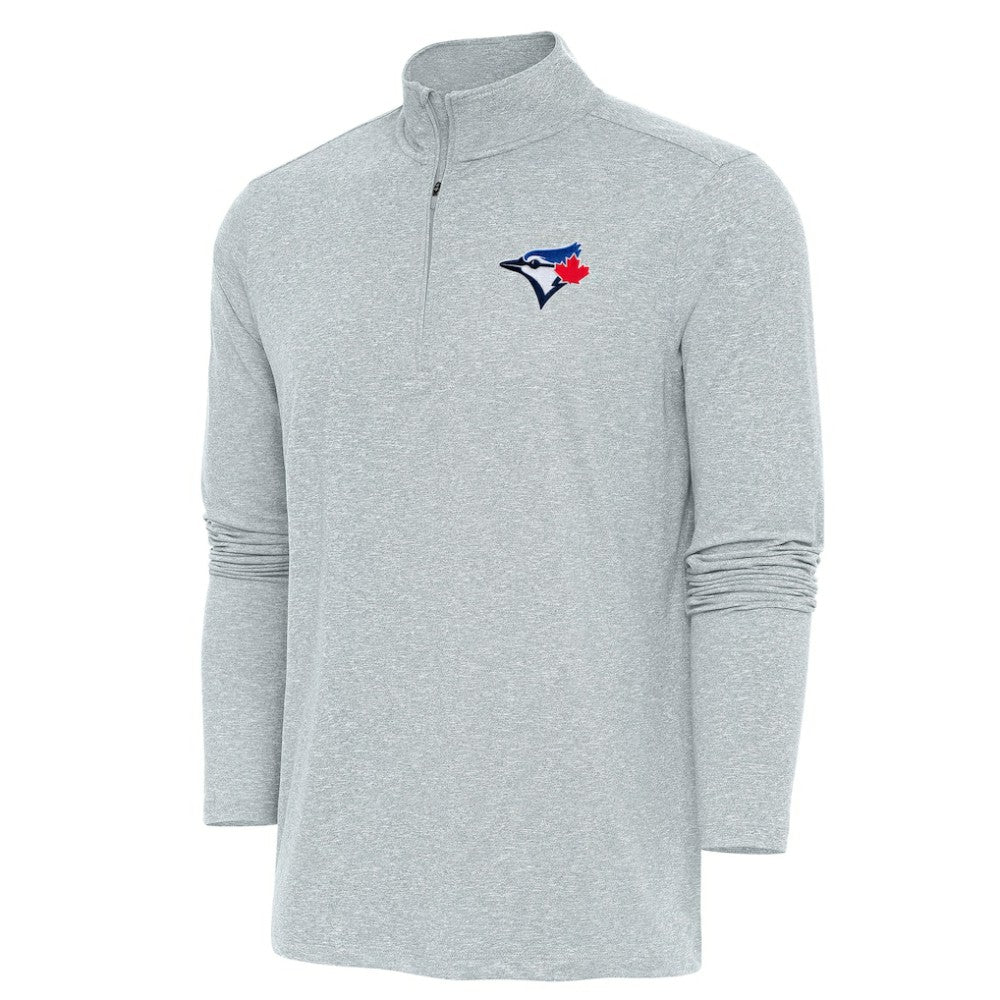 Toronto Blue Jays Antigua Hunk Quarter-Zip Pullover Top On Sale
