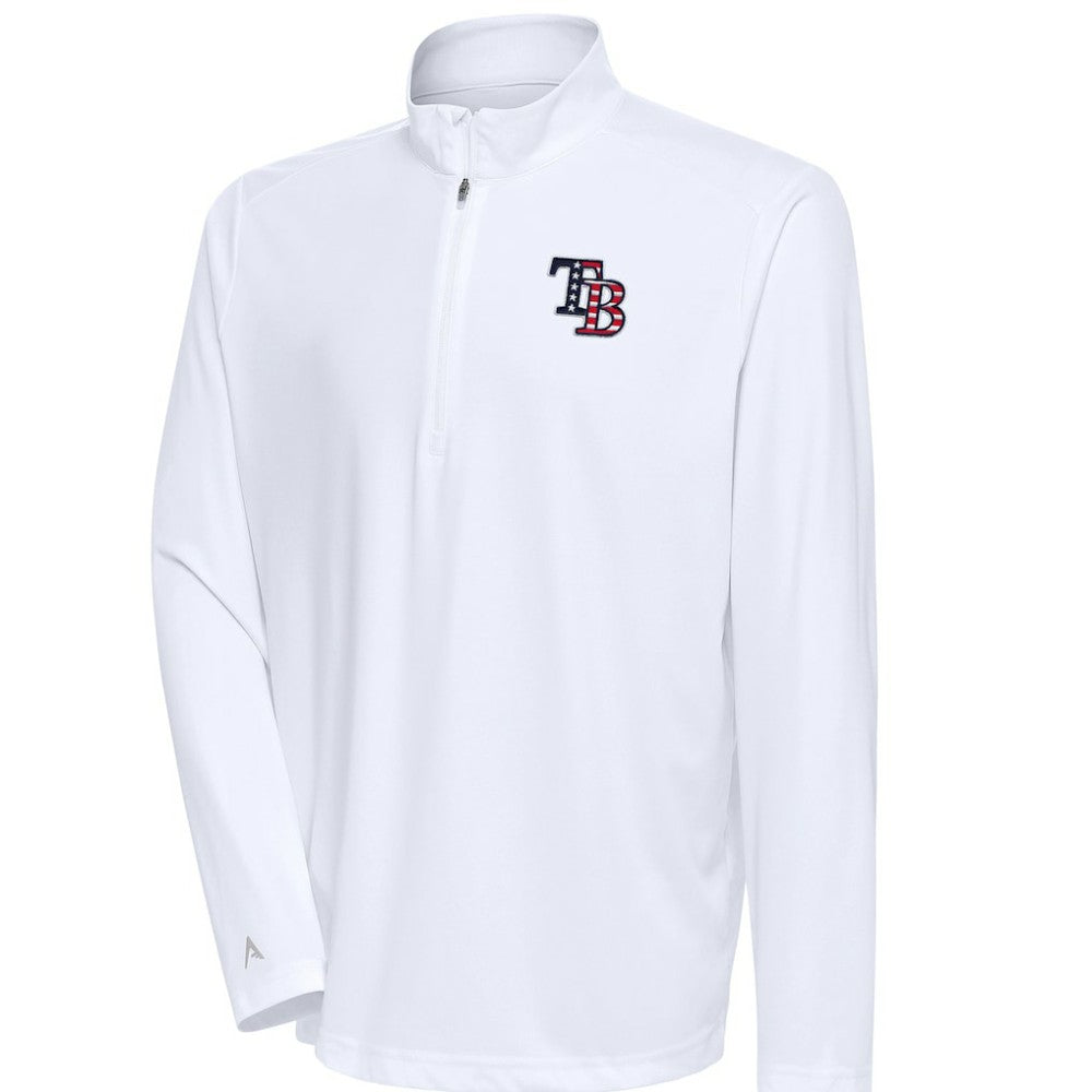 Tampa Bay Rays Antigua Patriotic Tribute Quarter-Zip Pullover Top Online