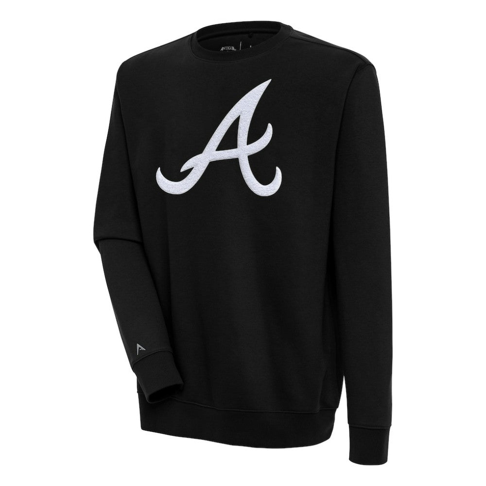 Atlanta Braves Antigua Victory Crewneck Chenille Pullover Sweatshirt Clearance
