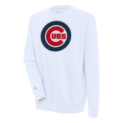 Chicago Cubs Antigua Victory Crewneck Chenille Pullover Sweatshirt Clearance