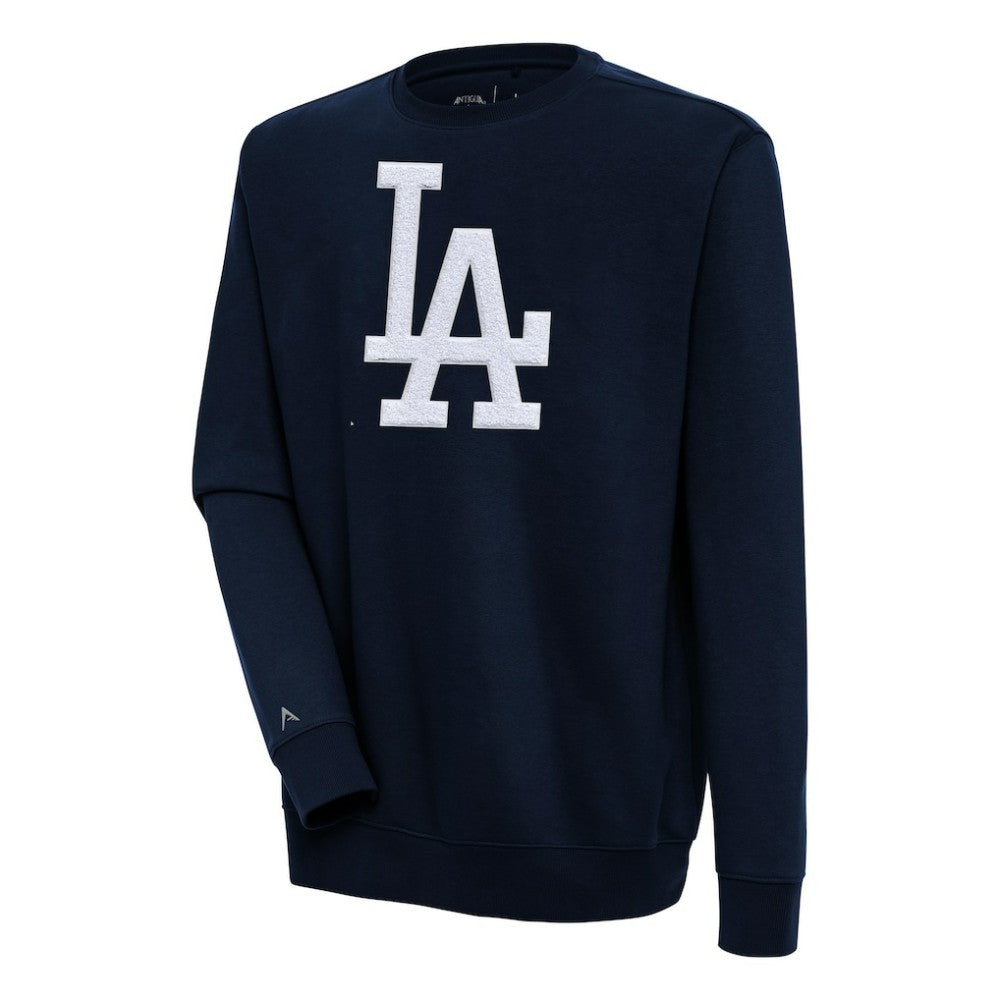 Los Angeles Dodgers Antigua Victory Crewneck Chenille Pullover Sweatshirt On Sale