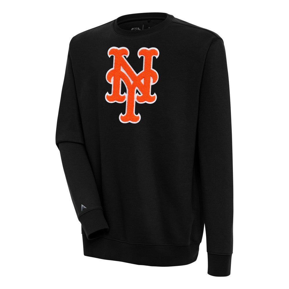 New York Mets Antigua Victory Crewneck Chenille Pullover Sweatshirt Clearance