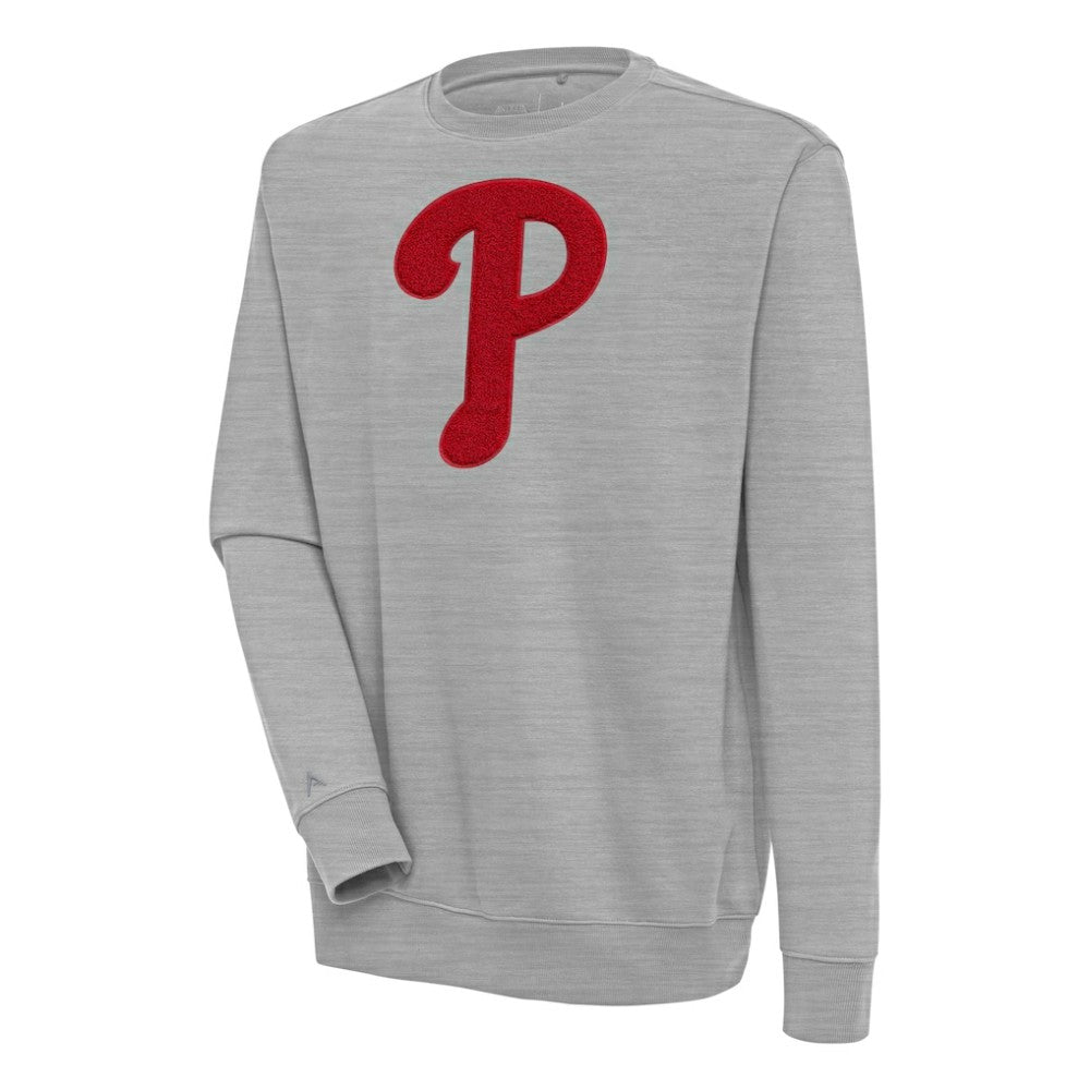Philadelphia Phillies Antigua Victory Crewneck Chenille Pullover Sweatshirt Lifestyle