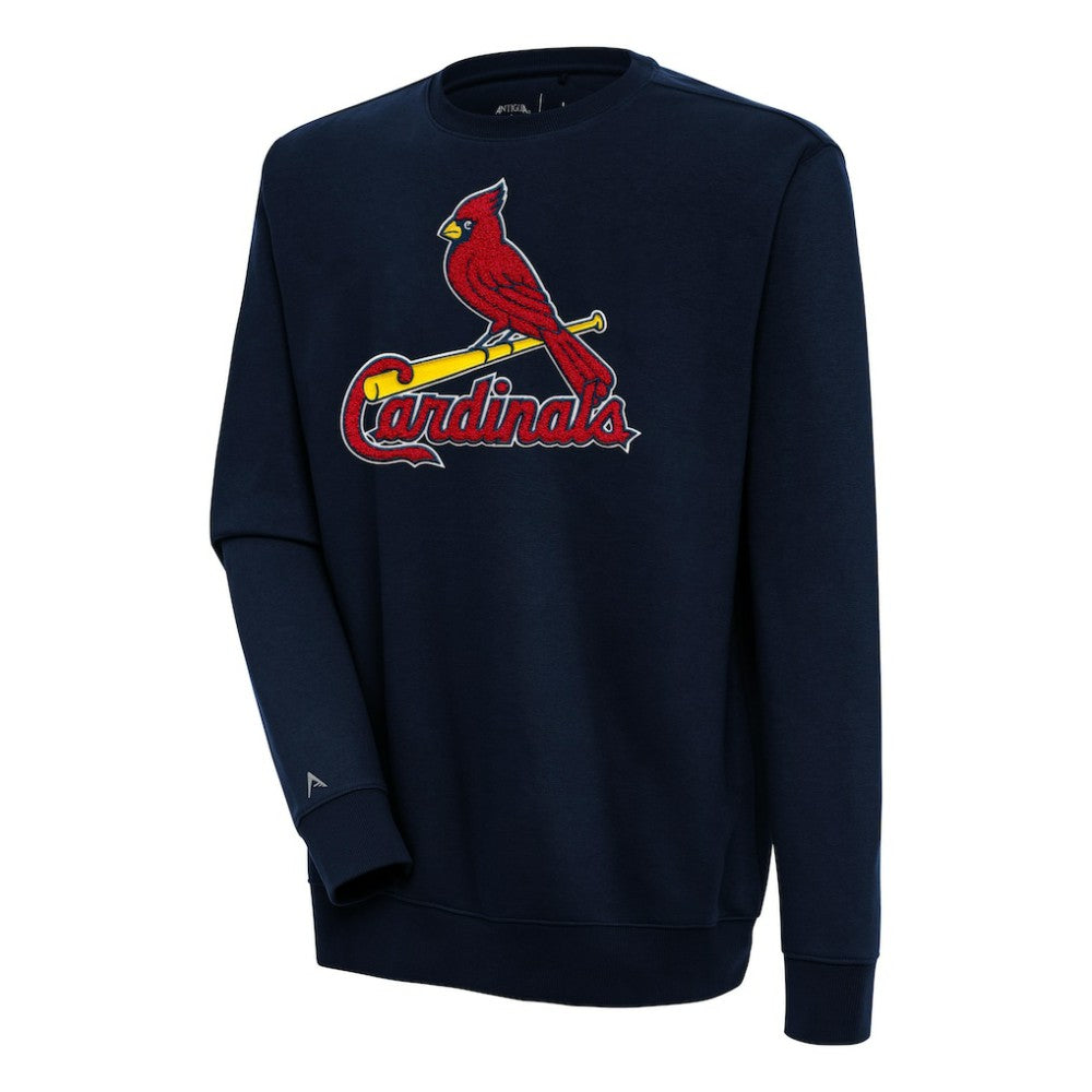 St. Louis Cardinals Antigua Victory Crewneck Chenille Pullover Sweatshirt Lifestyle