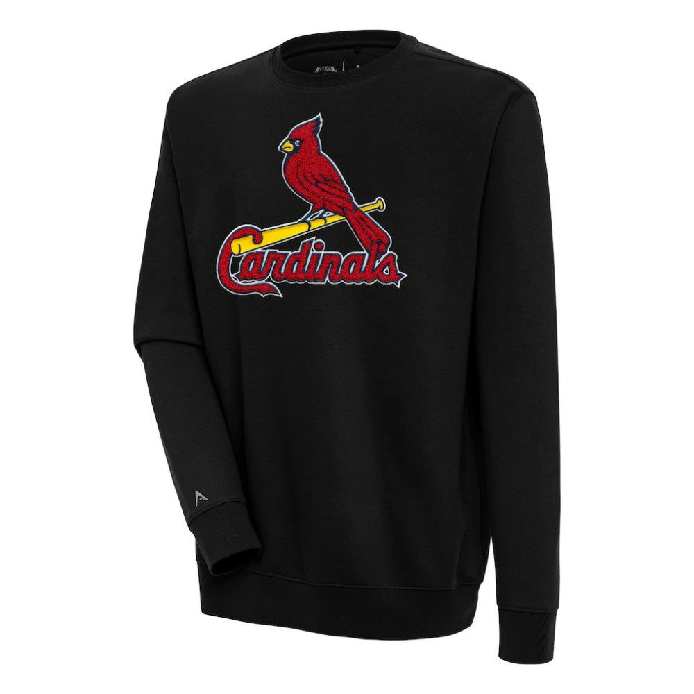 St. Louis Cardinals Antigua Victory Crewneck Chenille Pullover Sweatshirt Lifestyle