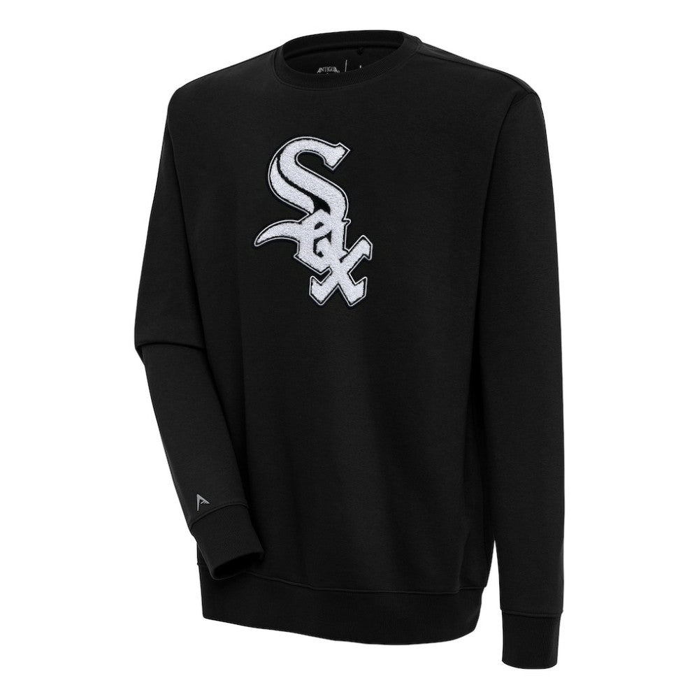 Chicago White Sox Antigua Victory Crewneck Chenille Pullover Sweatshirt Lifestyle