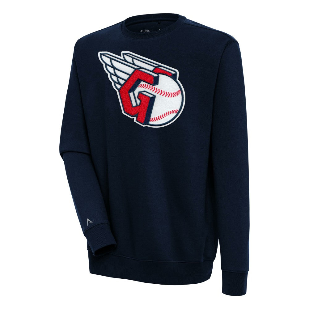 Cleveland Guardians Antigua Victory Crewneck Chenille Pullover Sweatshirt Online