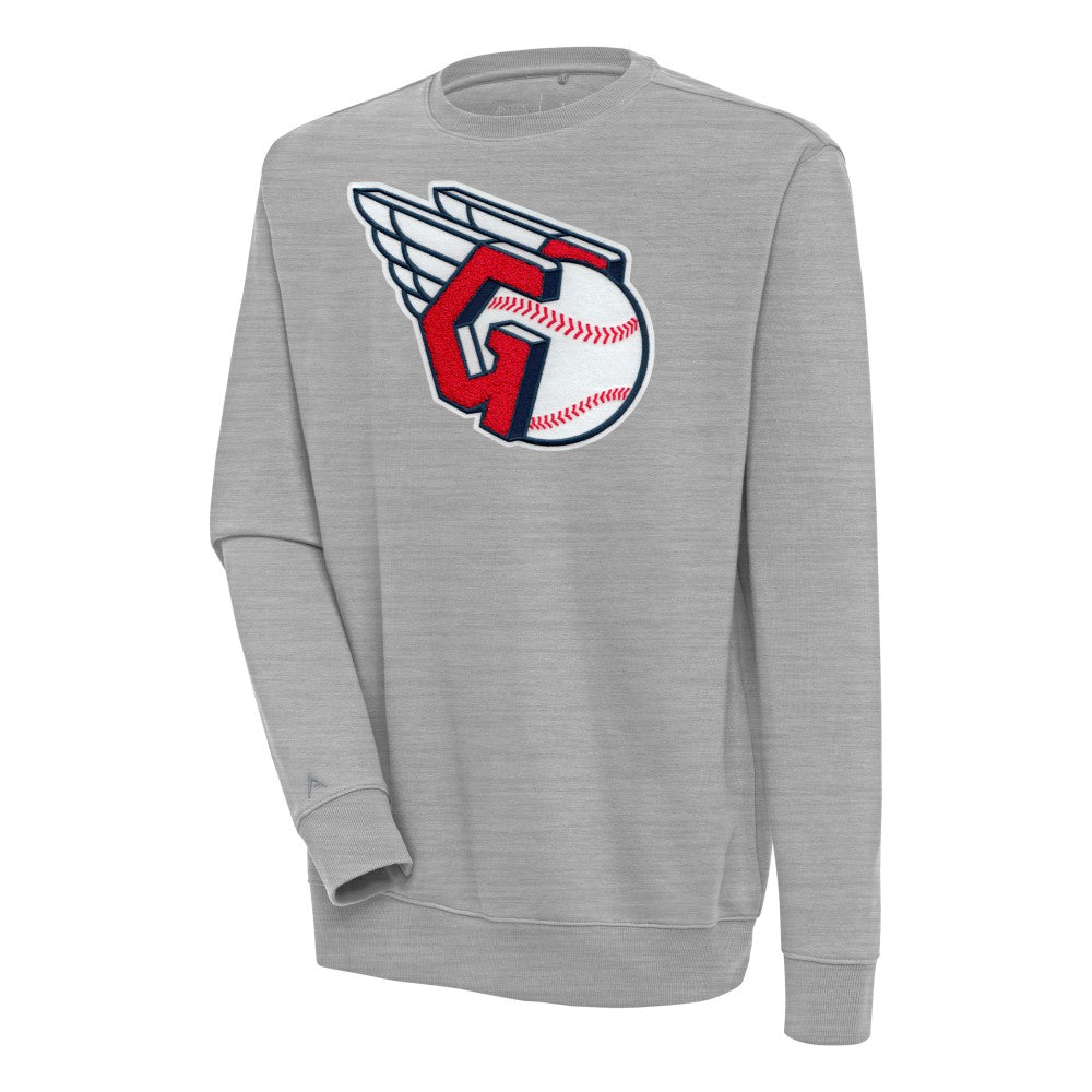 Cleveland Guardians Antigua Victory Crewneck Chenille Pullover Sweatshirt Lifestyle