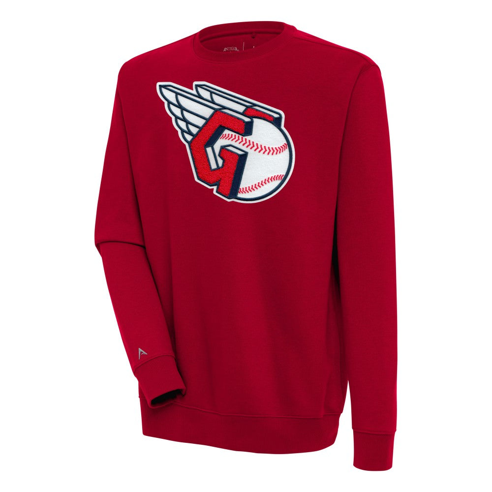 Cleveland Guardians Antigua Victory Crewneck Chenille Pullover Sweatshirt discount
