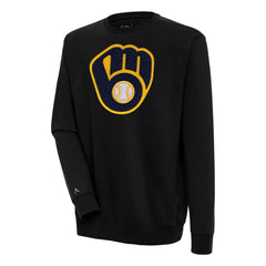 Milwaukee Brewers Antigua Victory Crewneck Chenille Pullover Sweatshirt discount
