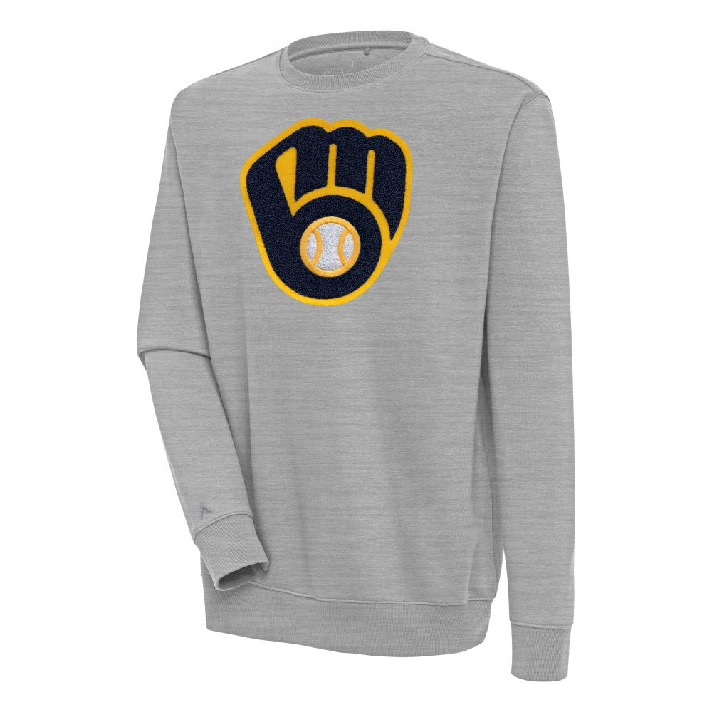 Milwaukee Brewers Antigua Victory Crewneck Chenille Pullover Sweatshirt Sale