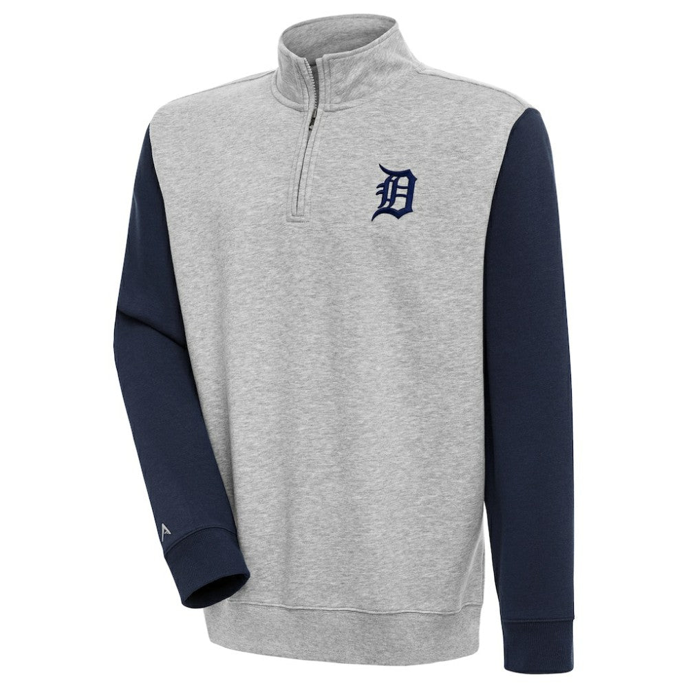 Detroit Tigers Antigua Victory Colorblock Quarter-Zip Pullover Top Online