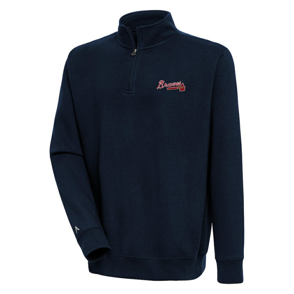 Atlanta Braves Antigua Victory Quarter-Zip Pullover Top discount