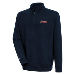 Atlanta Braves Antigua Victory Quarter-Zip Pullover Top discount