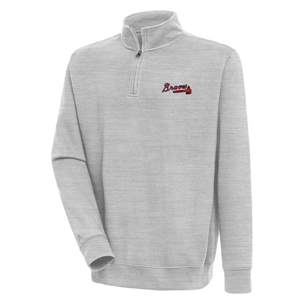 Atlanta Braves Antigua Victory Quarter-Zip Pullover Top discount