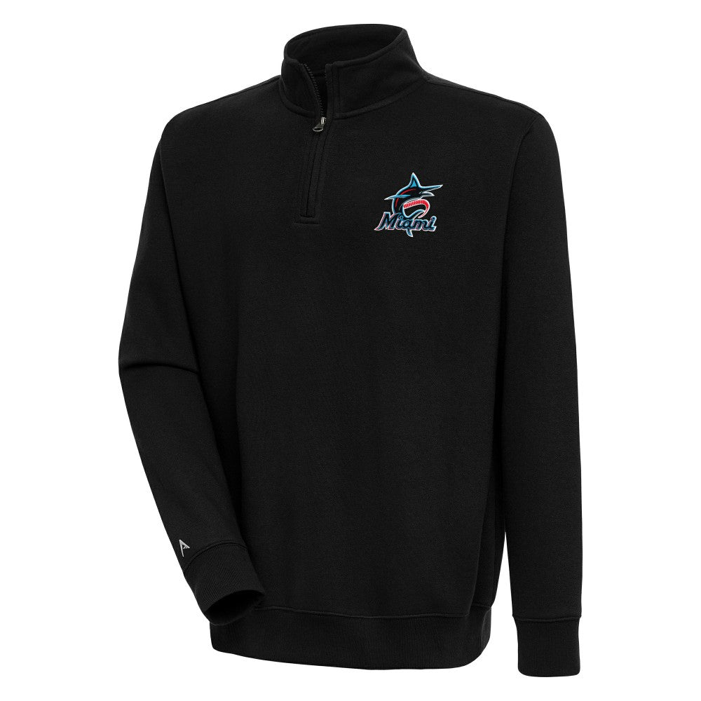 Miami Marlins Antigua Victory Quarter-Zip Pullover Top Sale