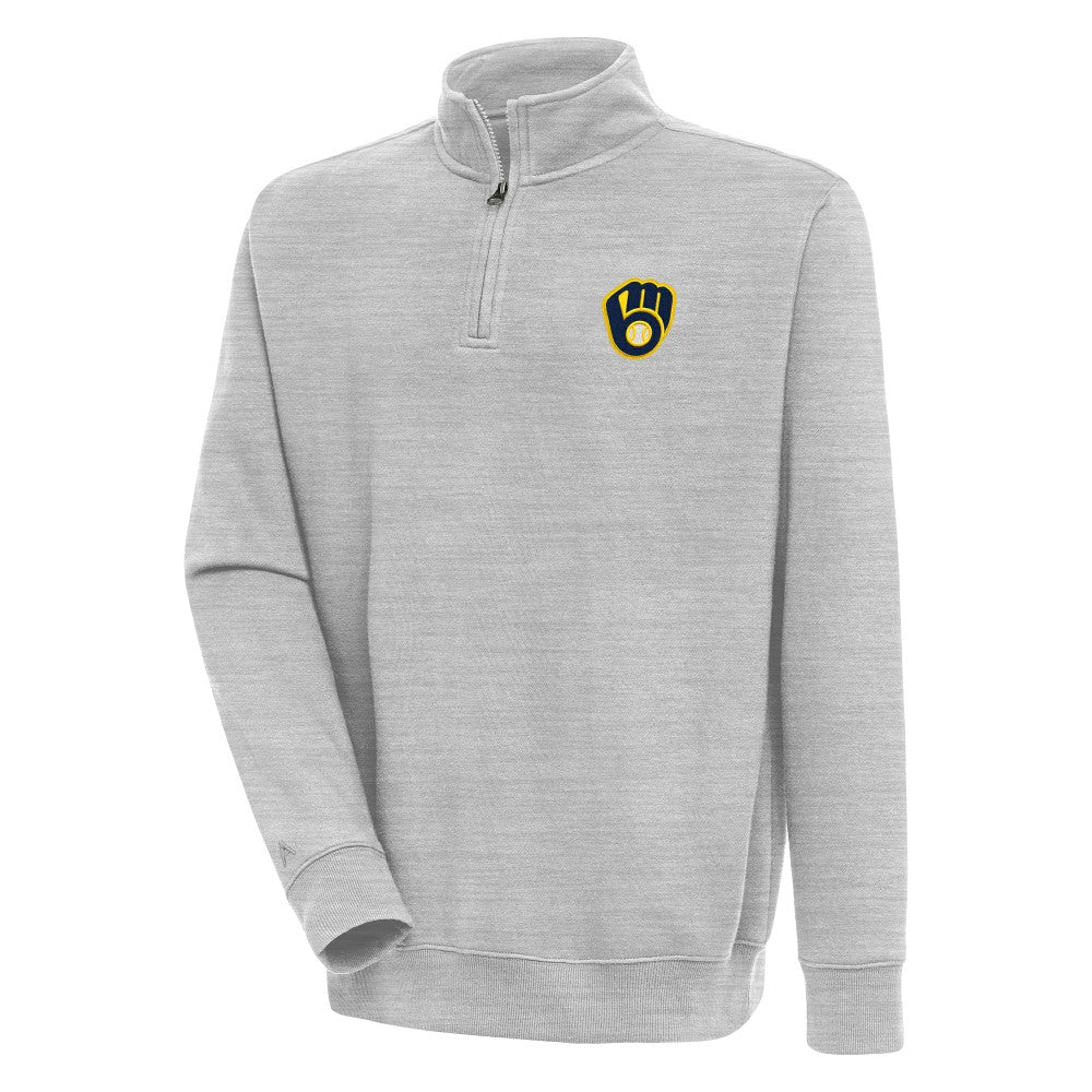 Milwaukee Brewers Antigua Victory Quarter-Zip Pullover Top for sale