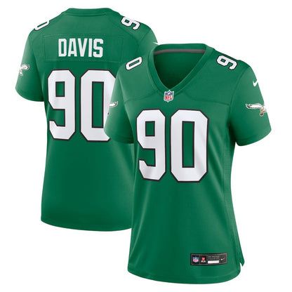 Jordan Davis Philadelphia Eagles Women's Alternate Game Jersey - Kelly Green | NFL Jerseys