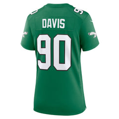 Jordan Davis Philadelphia Eagles Women's Alternate Game Jersey Kelly Green - Nike