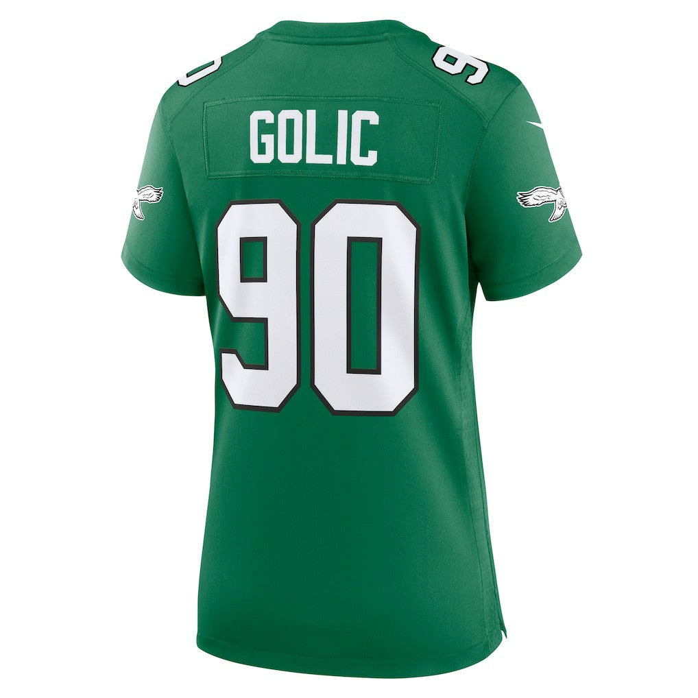 Mike Golic Philadelphia Eagles Women's Alternate Game Jersey Kelly Green - Nike