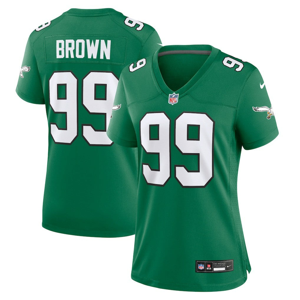 Jerome Brown Philadelphia Eagles Women's Alternate Game Jersey Kelly Green - Nike