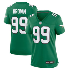 Jerome Brown Philadelphia Eagles Women's Alternate Game Jersey Kelly Green - Nike