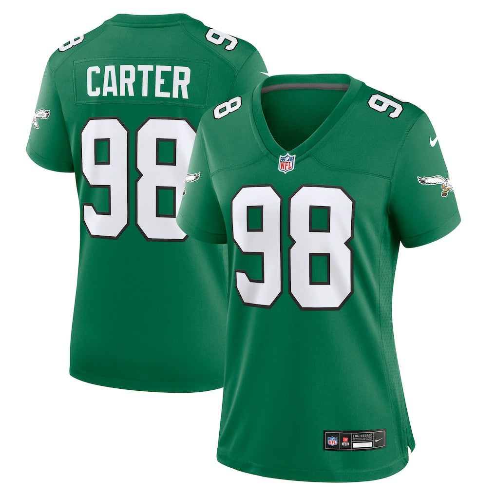 Jalen Carter Philadelphia Eagles Women's Alternate Game Jersey Kelly Green - Nike