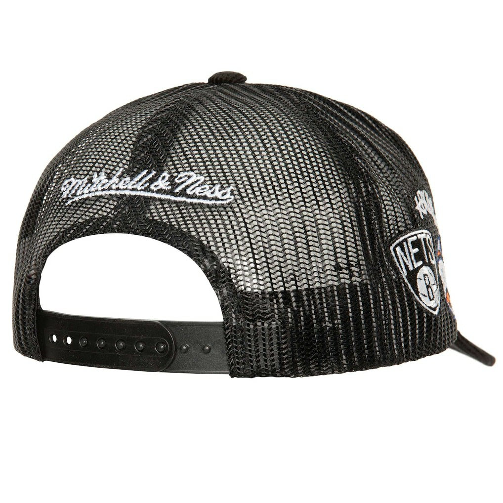 Mitchell & Ness - Brooklyn Nets Times Up Classic Script Cord Trucker Hat - Black