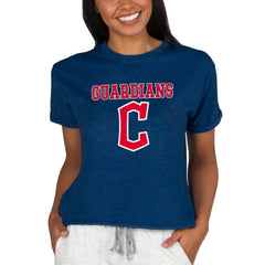 Cleveland Guardians Concepts Sport Women's Tri-Blend Mainstream Terry Short Sleeve Sweatshirt Top Sale