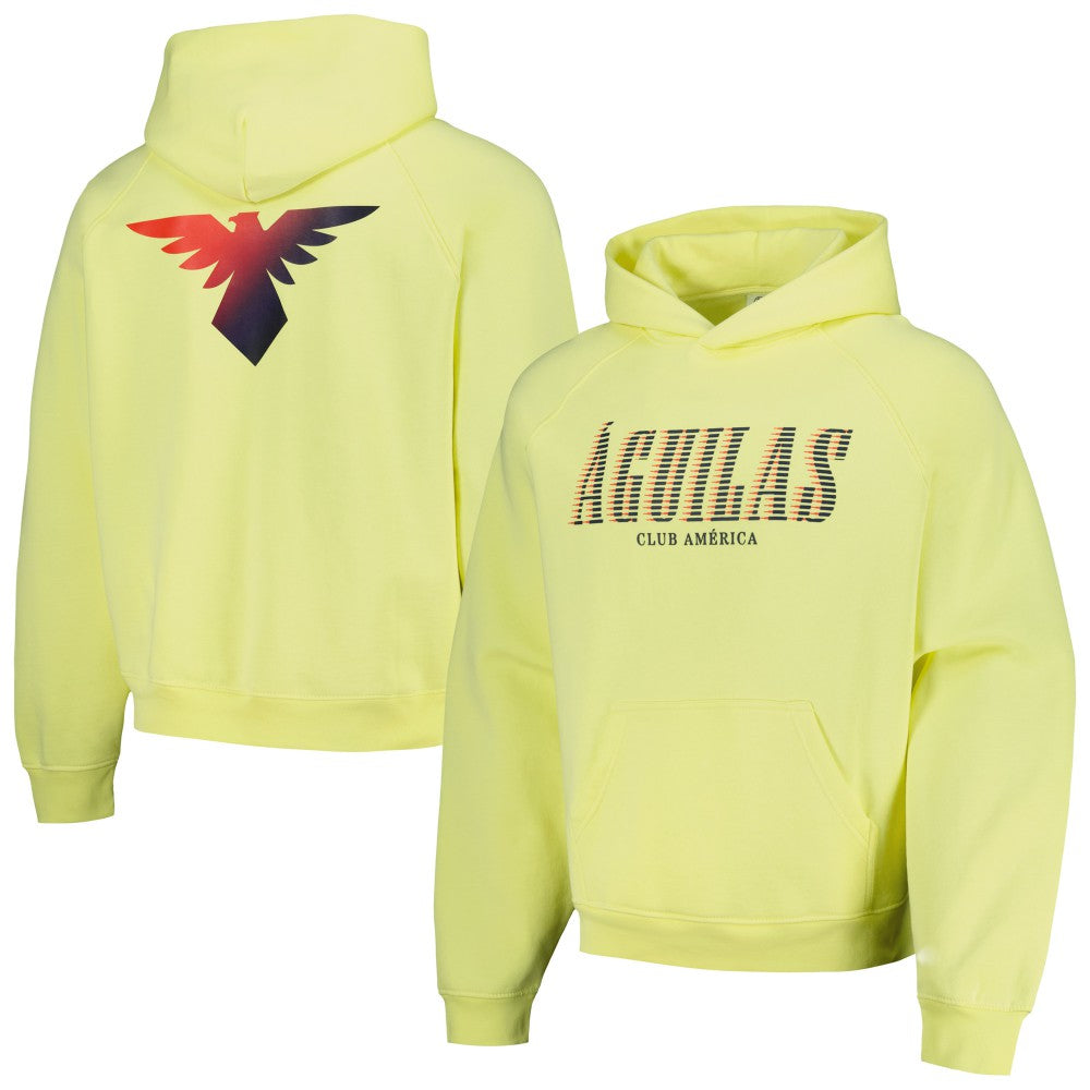 Club America Team Oversized Raglan Pullover Hoodie - Yellow
