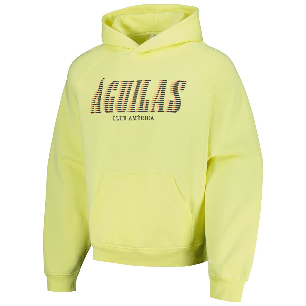 Club America Team Oversized Raglan Pullover Hoodie - Yellow
