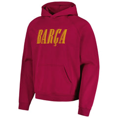 Barcelona Team Oversized Raglan Pullover Hoodie - Red