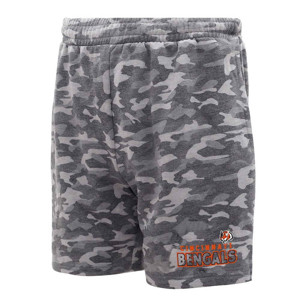 Cincinnati Bengals Concepts Sport Biscayne Camo Shorts Charcoal - NFL