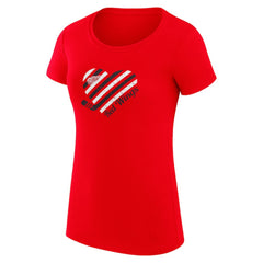 Detroit Red Wings - G-III 4Her by Carl Banks Women's Super-Slim Fit Lightweight Heart T-Shirt Red