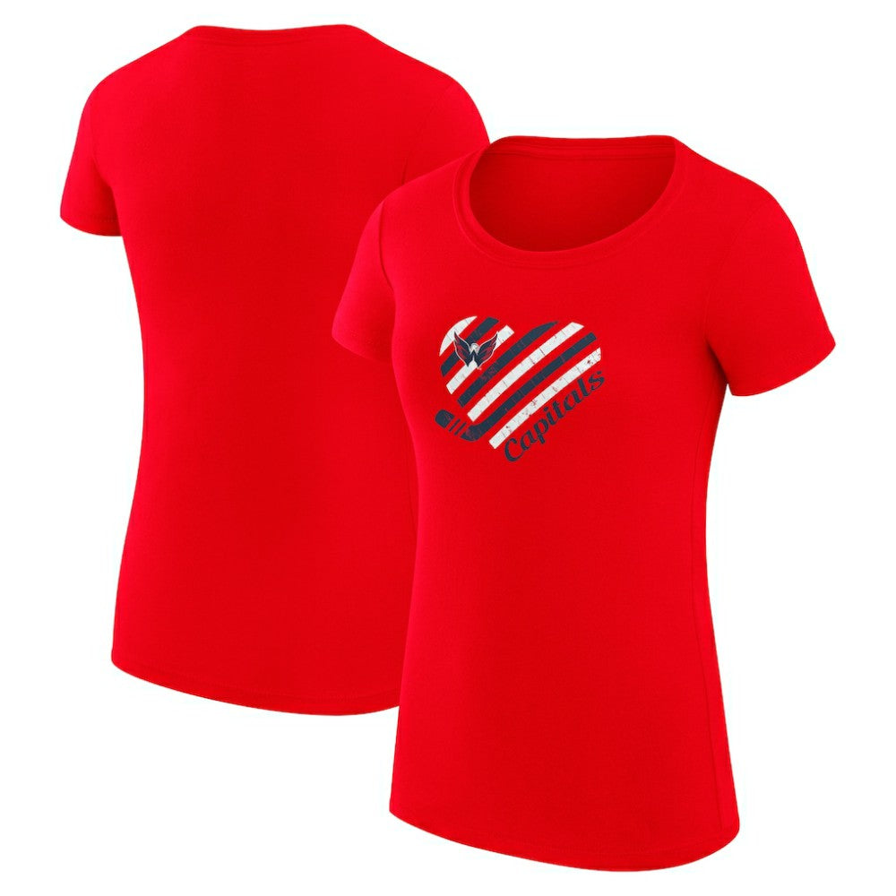 Washington Capitals G-III 4Her by Carl Banks Women's Super-Slim Fit Lightweight Heart T-Shirt Red