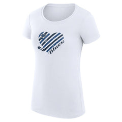 St. Louis Blues - G-III 4Her by Carl Banks Women's Super-Slim Fit Lightweight Heart T-Shirt White