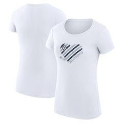 Winnipeg Jets - G-III 4Her by Carl Banks Women's Super-Slim Fit Lightweight Heart T-Shirt White