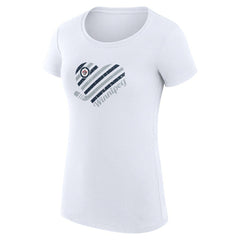 Winnipeg Jets - G-III 4Her by Carl Banks Women's Super-Slim Fit Lightweight Heart T-Shirt White