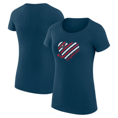 Washington Capitals G-III 4Her by Carl Banks Women's Super-Slim Fit Lightweight Heart T-Shirt Navy