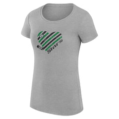 Dallas Stars - G-III 4Her by Carl Banks Women's Super-Slim Fit Lightweight Heart T-Shirt Heather Gray