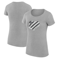 Los Angeles Kings - G-III 4Her by Carl Banks Women's Super-Slim Fit Lightweight Heart T-Shirt Heather Gray
